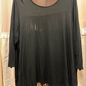 Sunny Leigh Black Sheer Long Sleeve Top